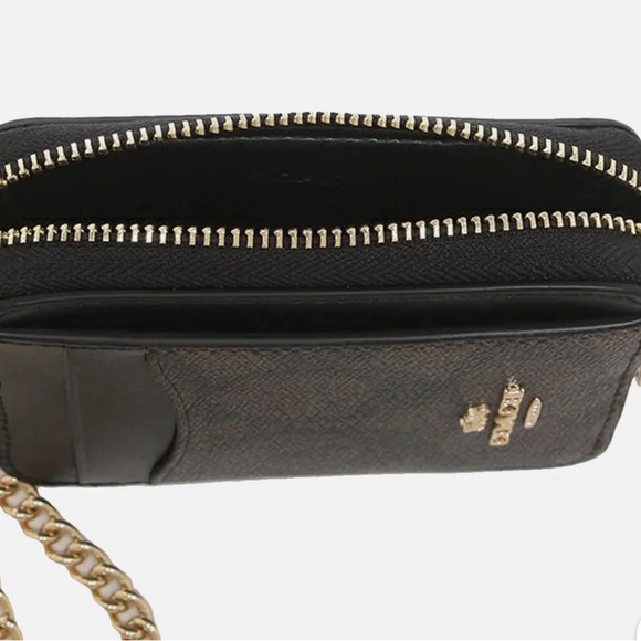 NWT COACH Zip Card ID Case Signature Canvas CW883 Walnut Brown / Black NEW - Picture 4 of 7